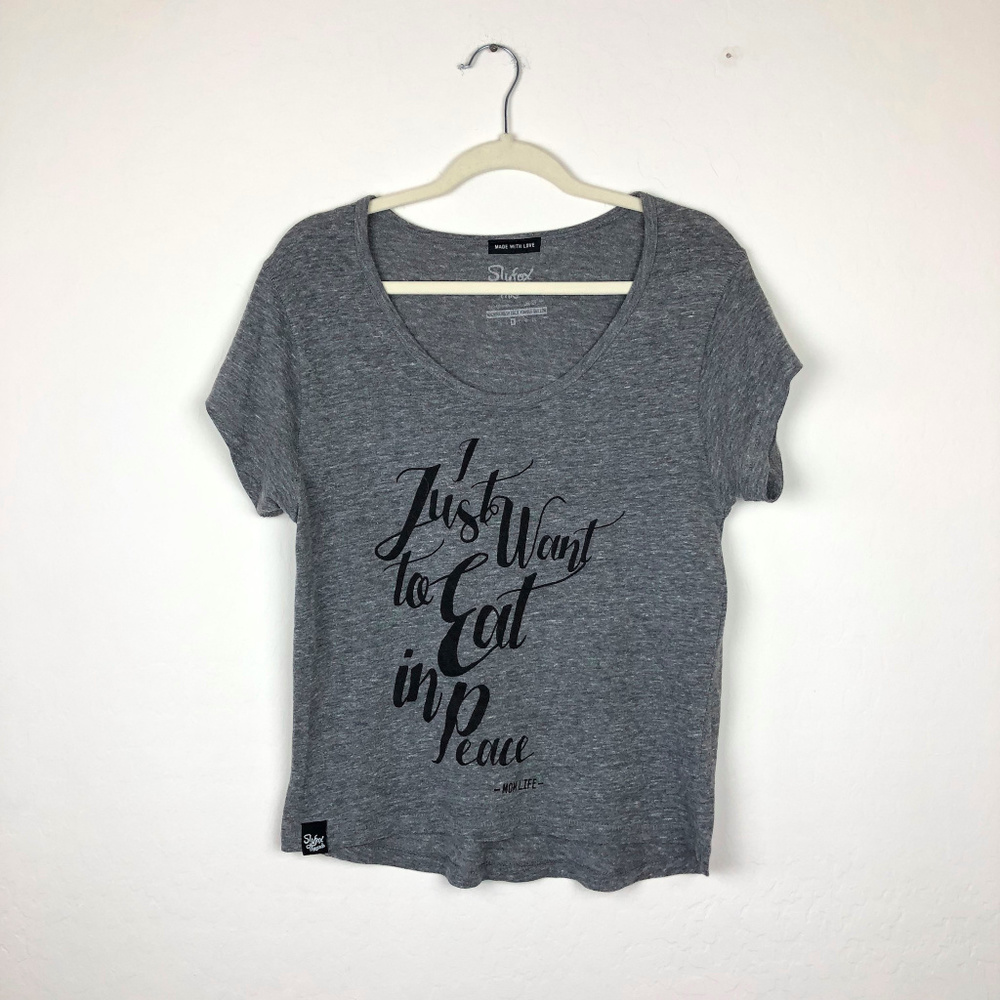 🛒 5/$25 Slyfox Threads Eat in Peace Mom Shirt